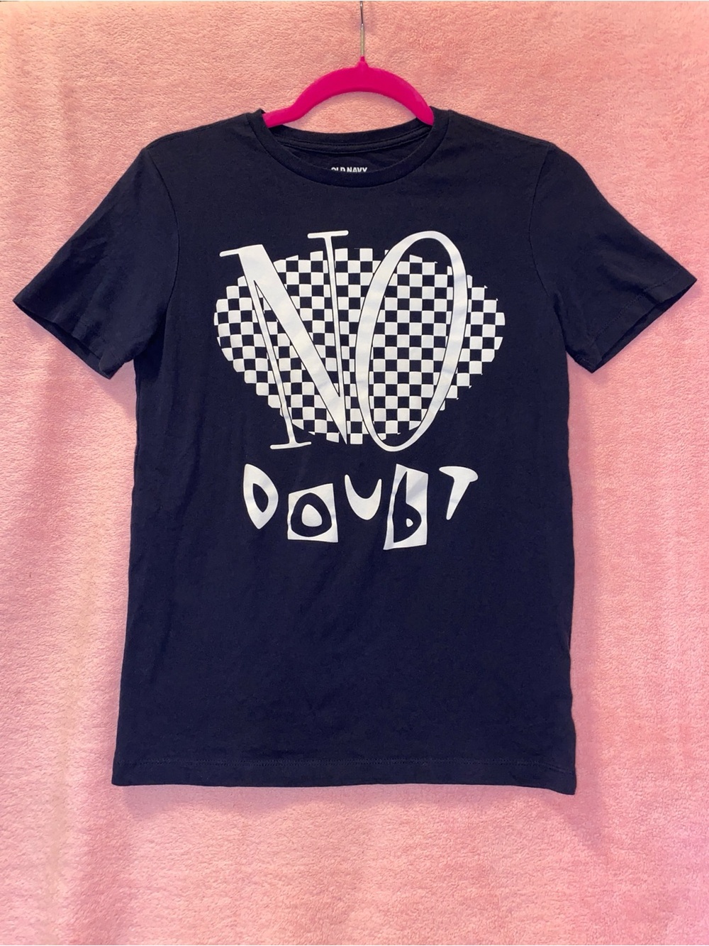 No Doubt Band Tee Checkered Rocker Shortsleeve Old Navy Blue Concert Small Large